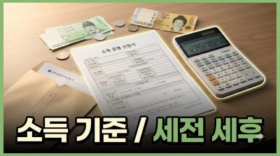 소득 기준은 세전인가요 세후인가요