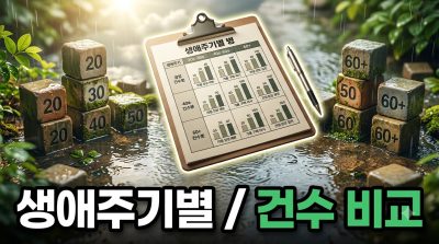 생애주기 단계별 지원금 수록 건수 비교