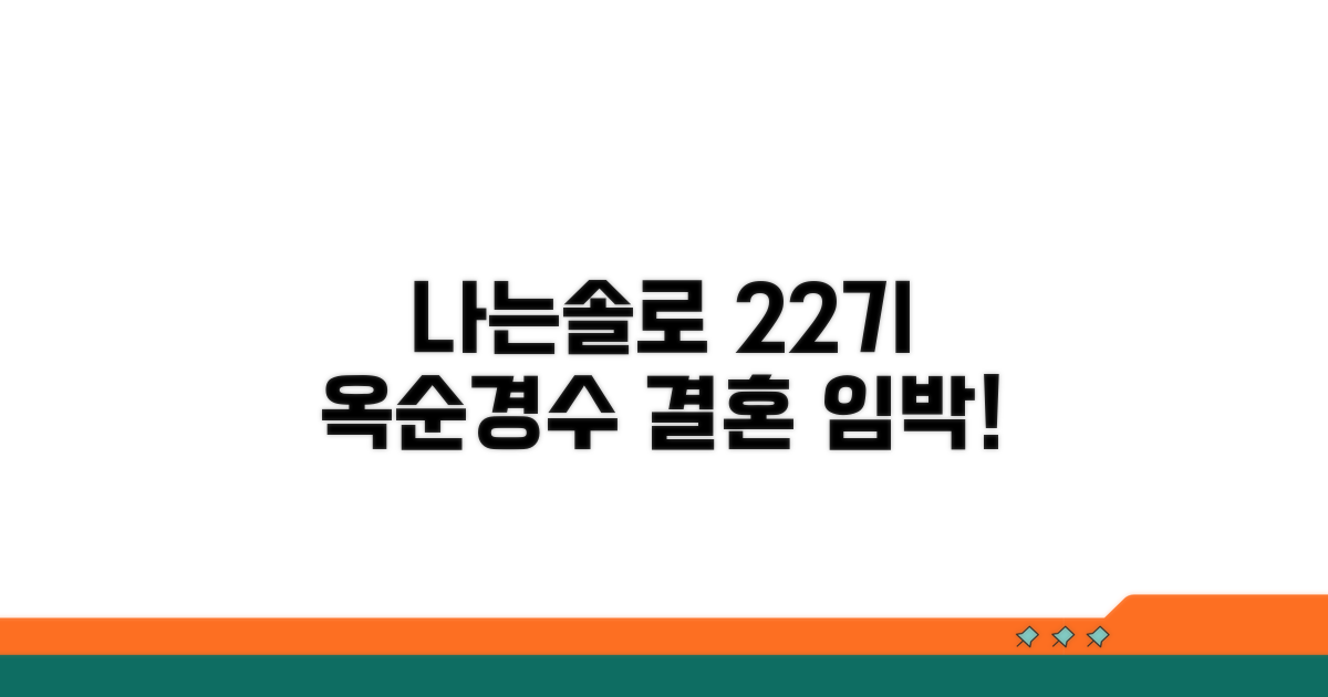나는솔로 22기 옥순 경수 혼인신고 소식