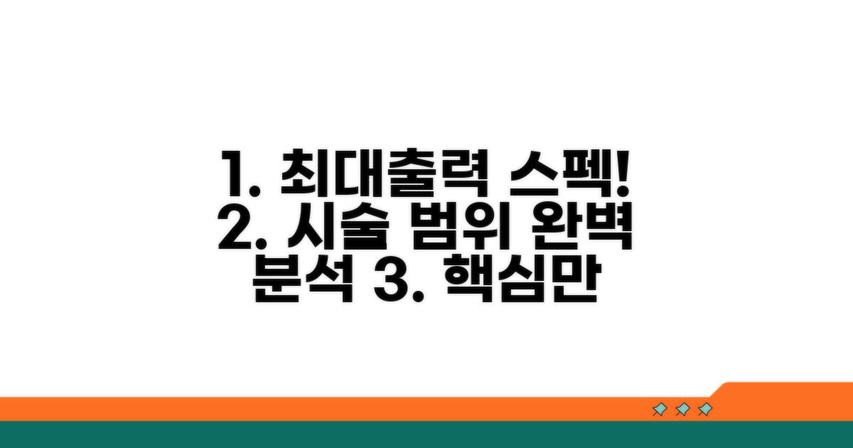 최대 출력 스펙, 시술 범위 완벽 분석