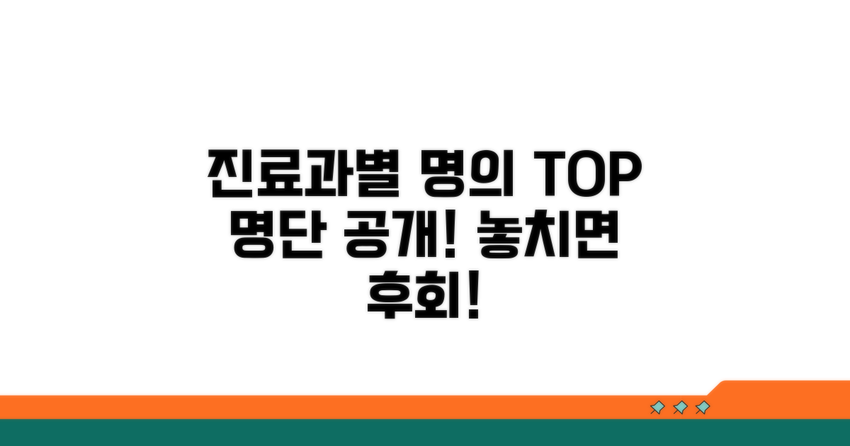 진료과별 명의 명단 공개