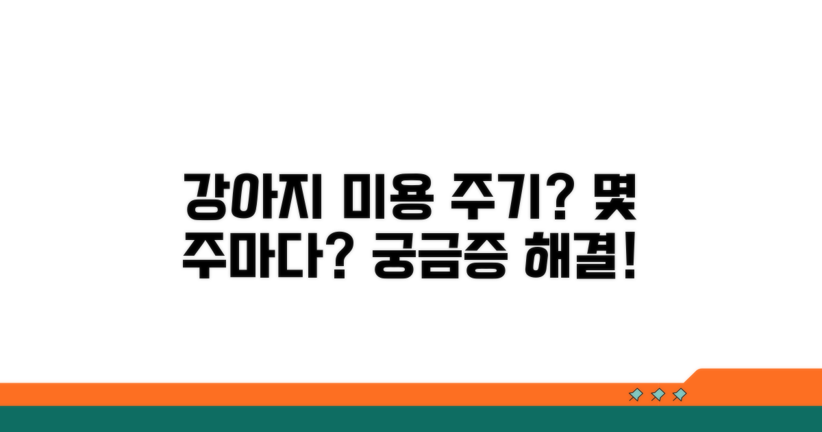 강아지 미용 주기, 몇 주마다?