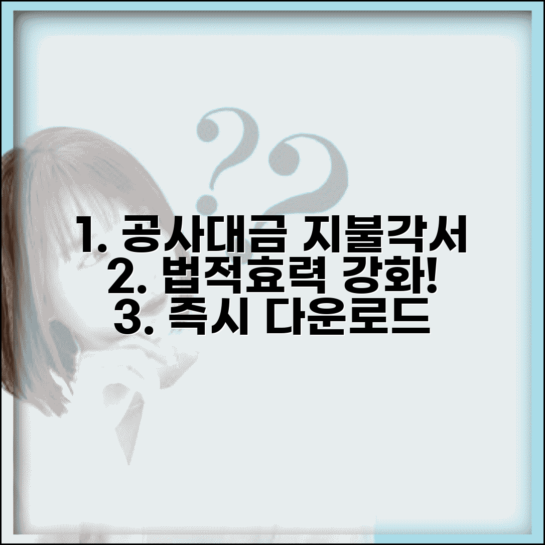 공사대금지불각서양식 다운로드 | 법적 효력 강화한 문구 포함 서식