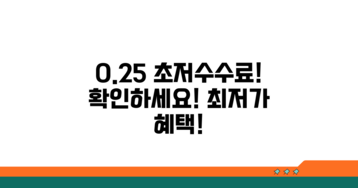 0.25% 최저 수수료 조건 확인