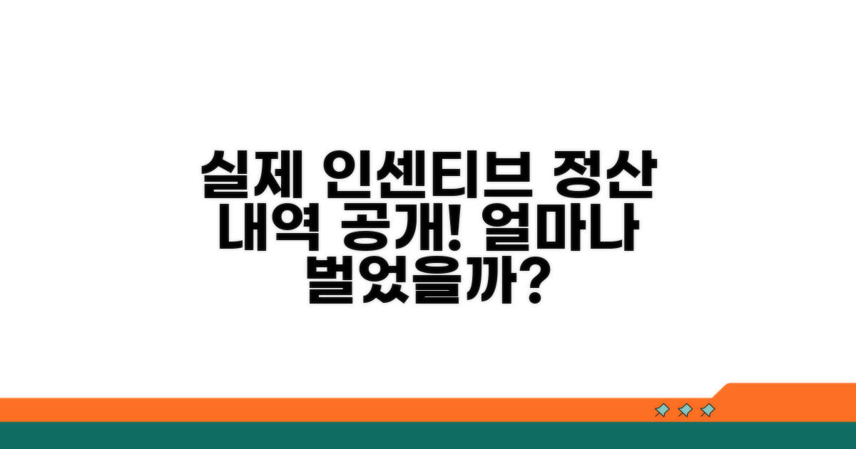 실제 인센티브 정산 내역 공개