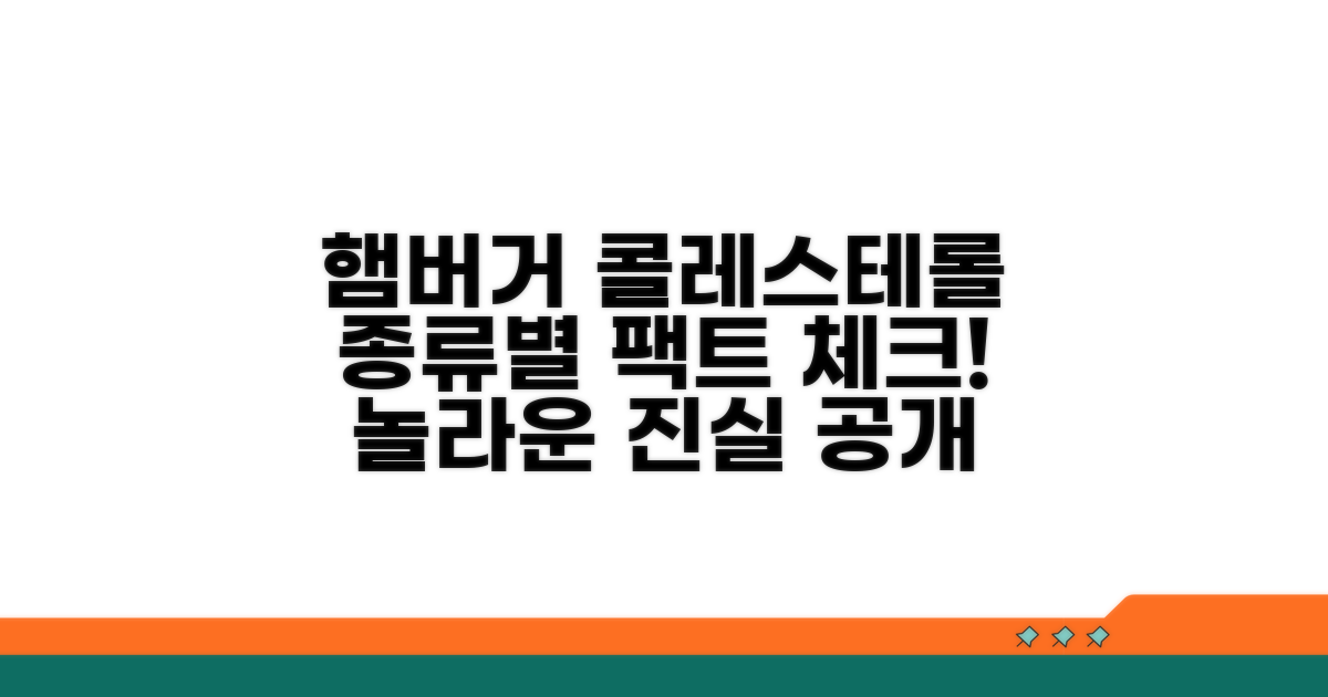 콜레스테롤, 햄버거 종류별 확인