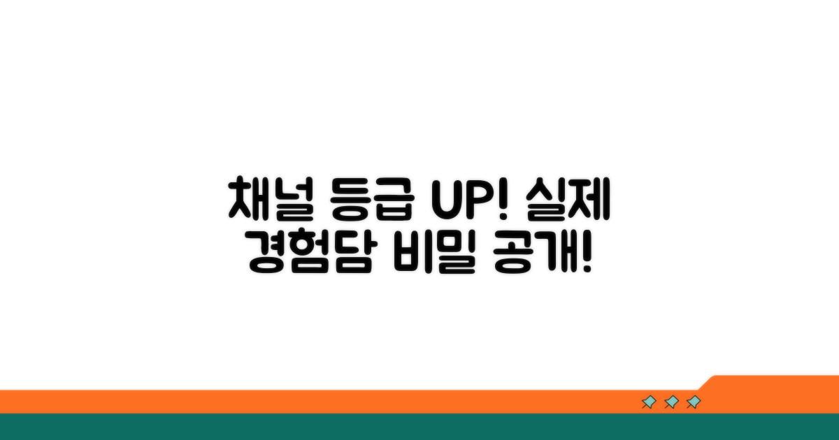 실제 경험담: 채널 등급 올리기