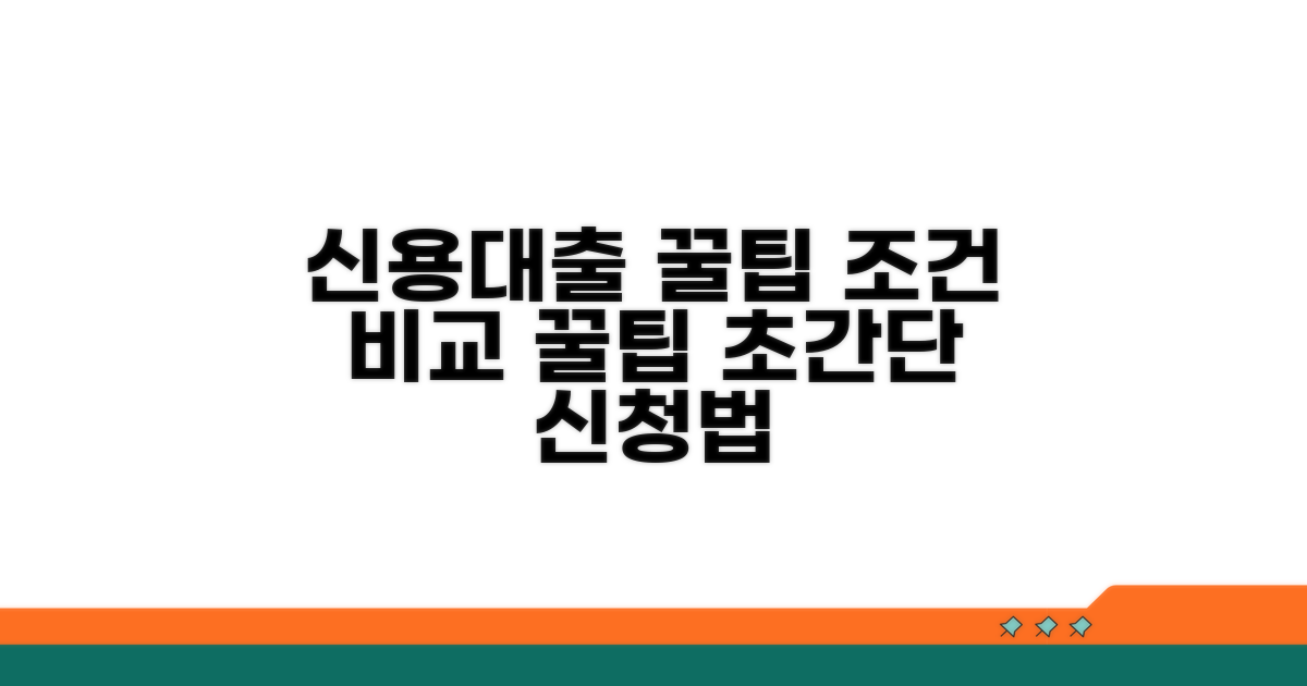 신용대출 조건 비교 및 신청 방법
