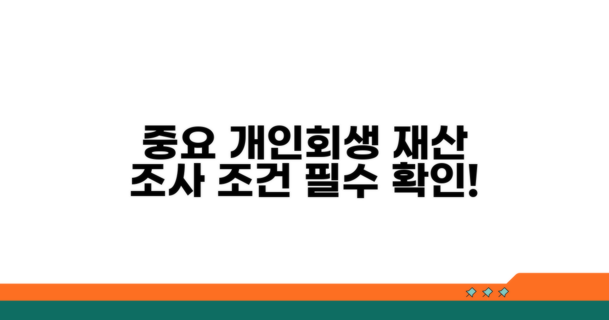 개인회생 시 재산 조사 조건 확인