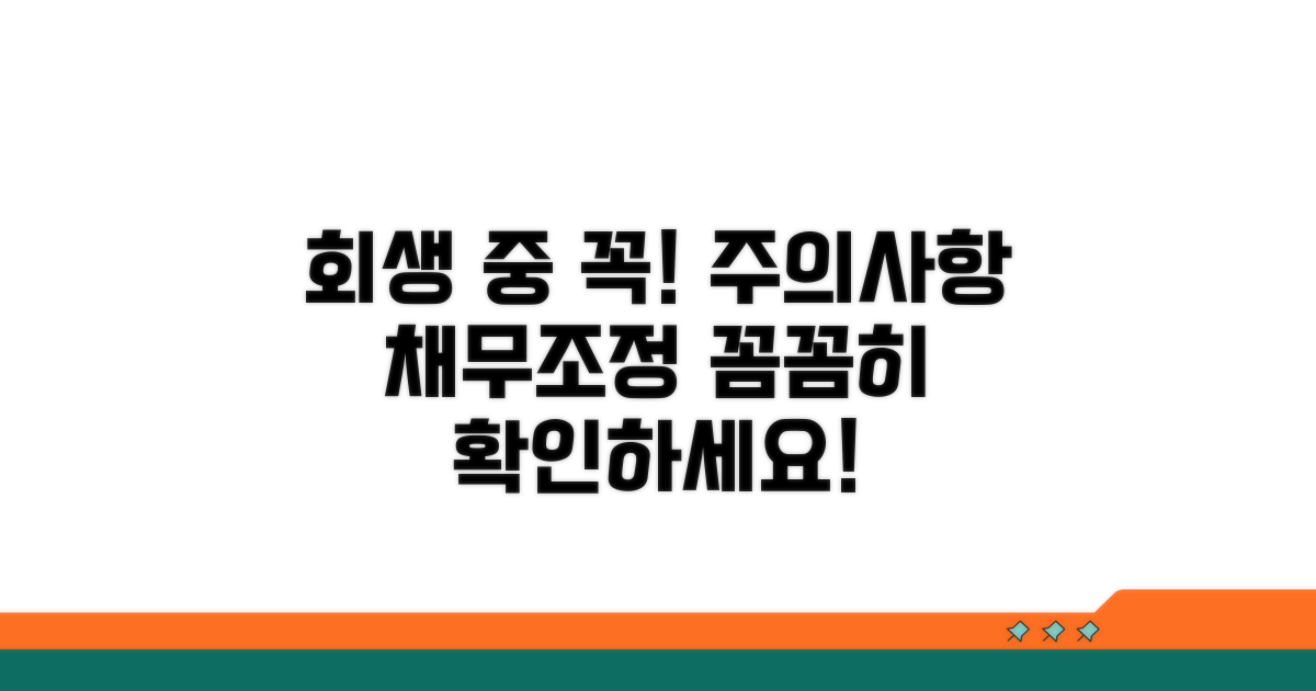 회생 중 주의사항과 채무 조정