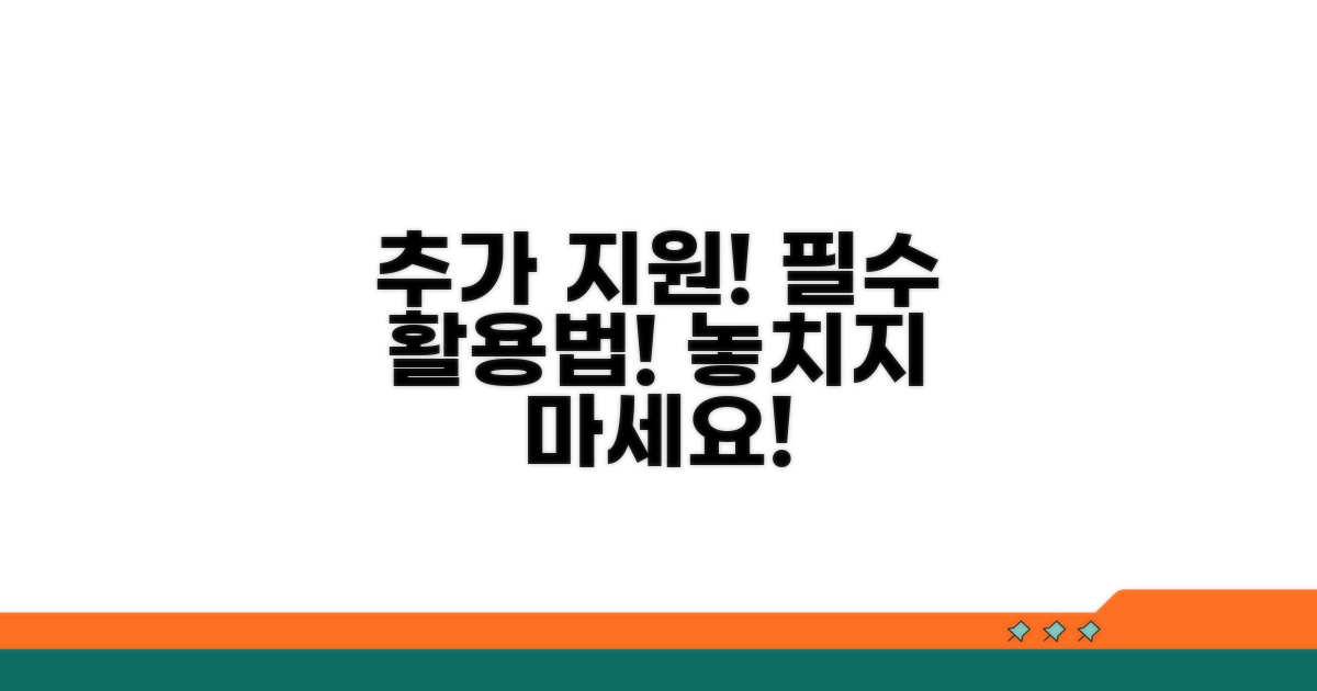 추가 지원 정책과 활용 전략