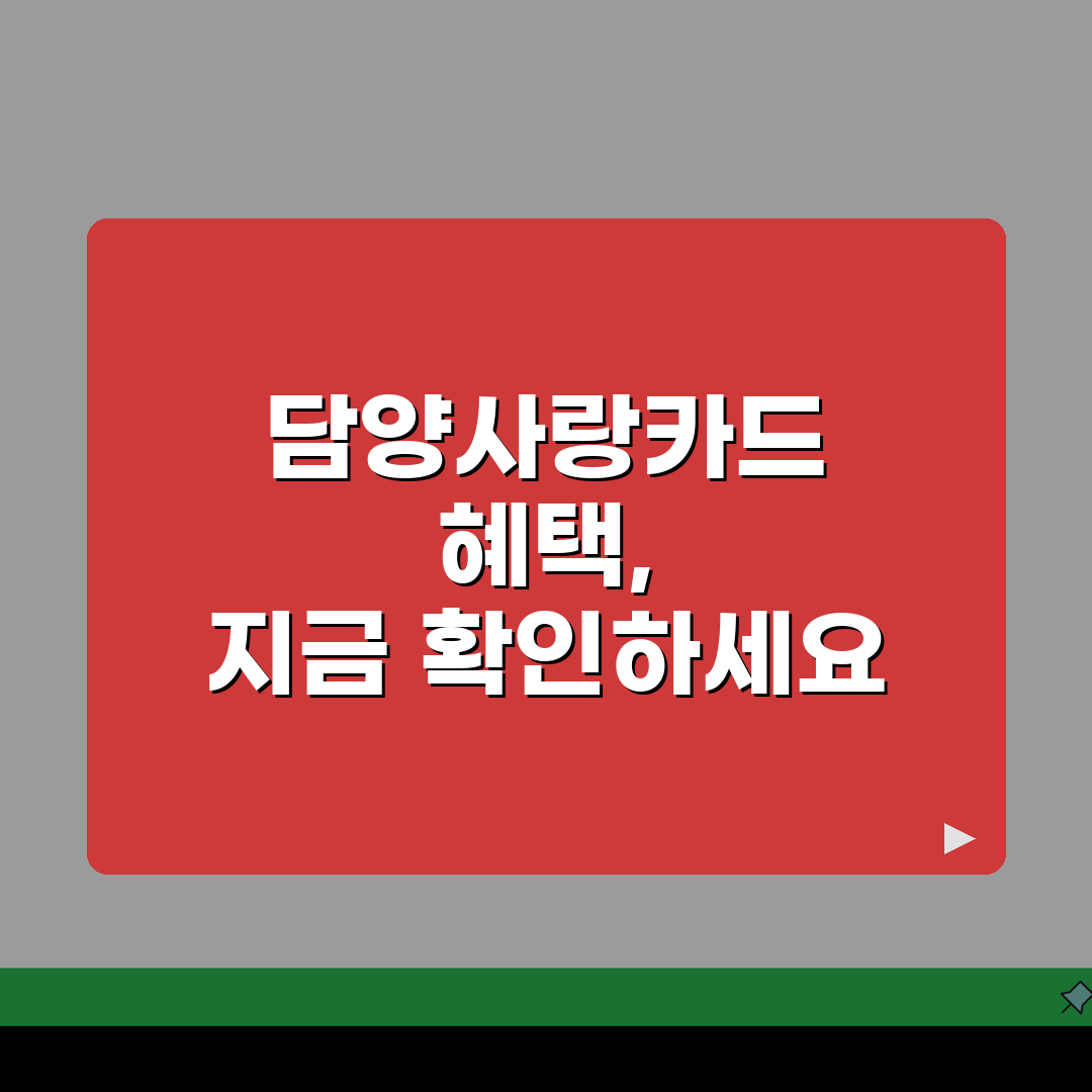 담양사랑카드 월한도 할인혜택 가맹점조회 확인, 직접 해봤어요